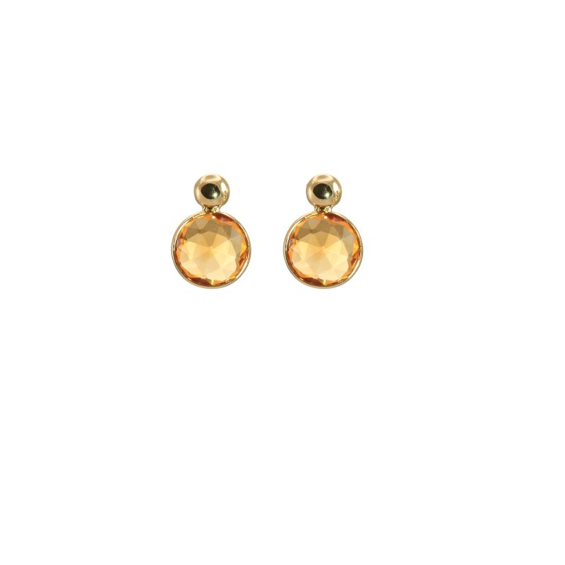 Round Citrine Earrings by Olivia B
