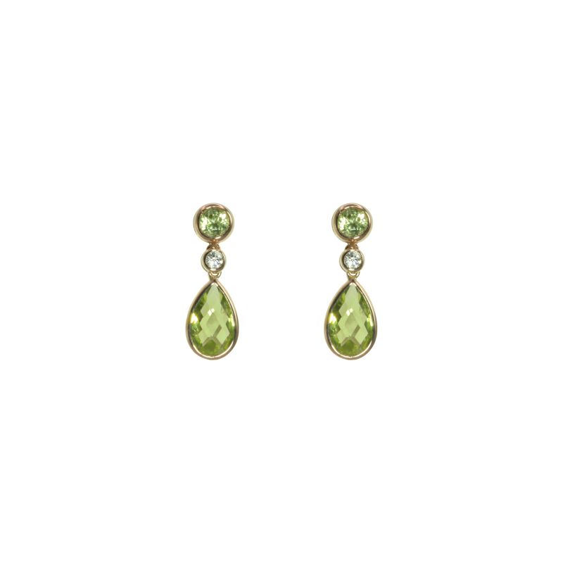 Pear & Round Peridot Earrings by Olivia B