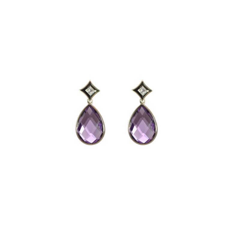 Amethyst and Diamond Earrings
