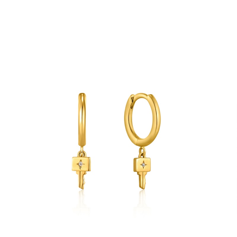 Ania Haie Key Huggie Hoop Earrings