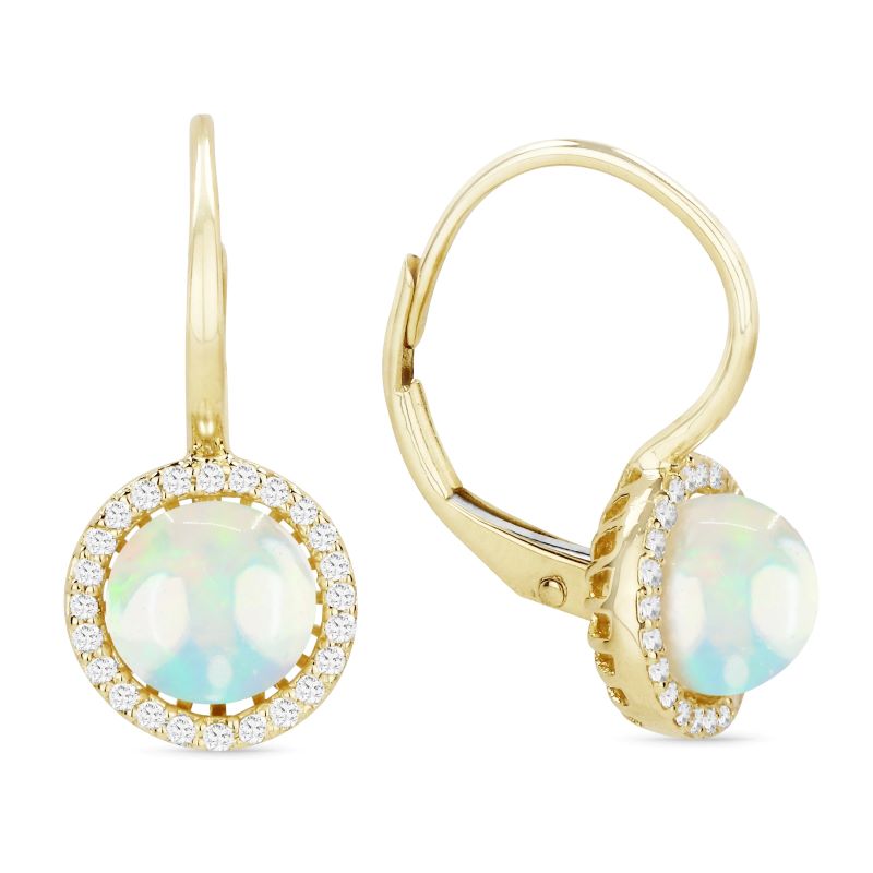 Opal & Diamond Earrings