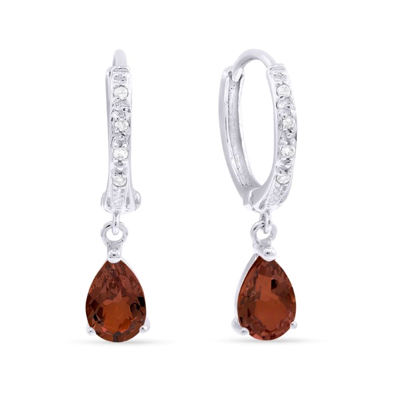 Garnet & Diamond Earrings