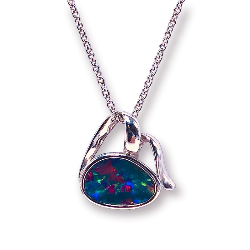 Free Form Doublet Opal Pendant