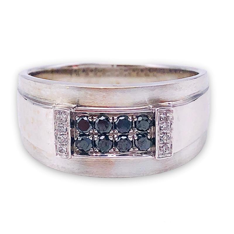 Estate Men's Black & White Diamond Ring