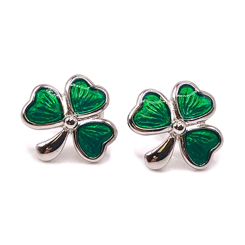 Enamel Shamrock Earrings