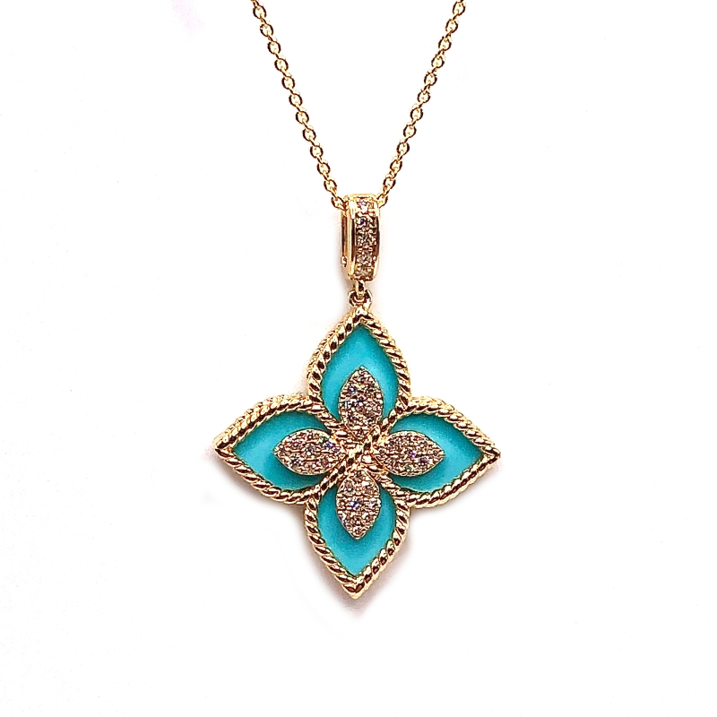 Turquoise & Diamond Pendant