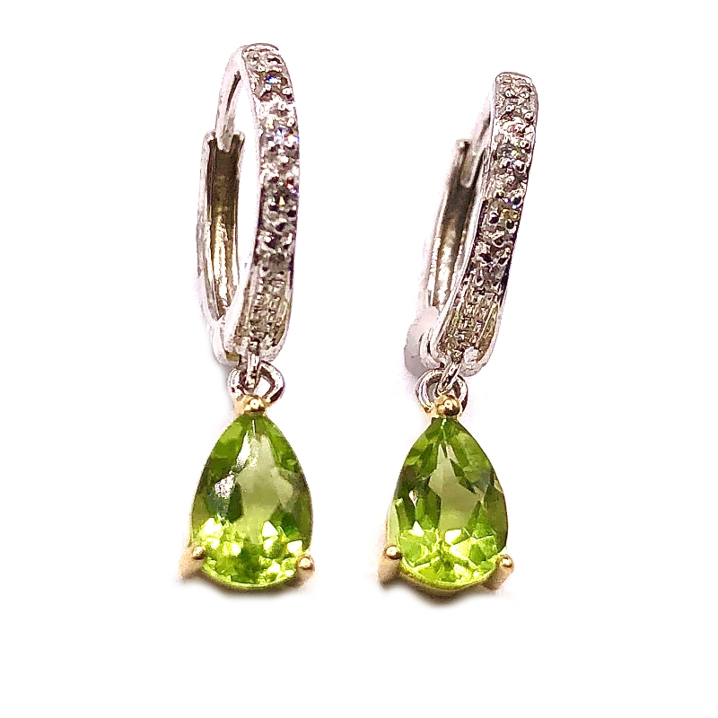 Peridot & Diamond Earrings