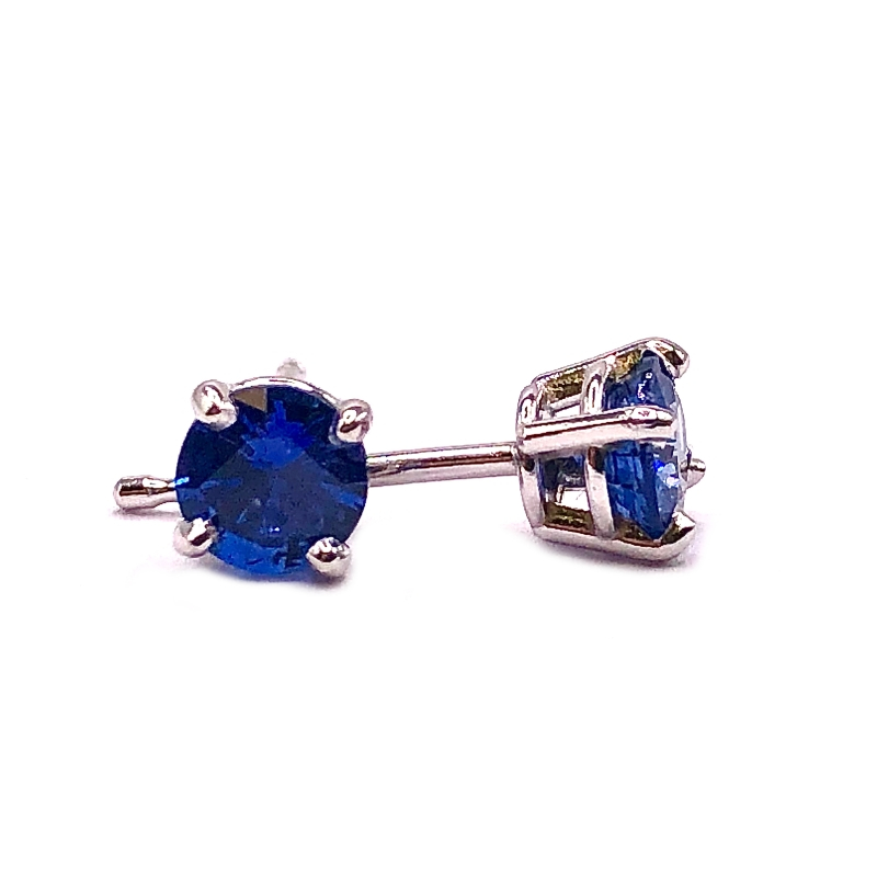 Round Sapphire Earrings