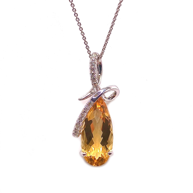 Citrine & Diamond Pendant