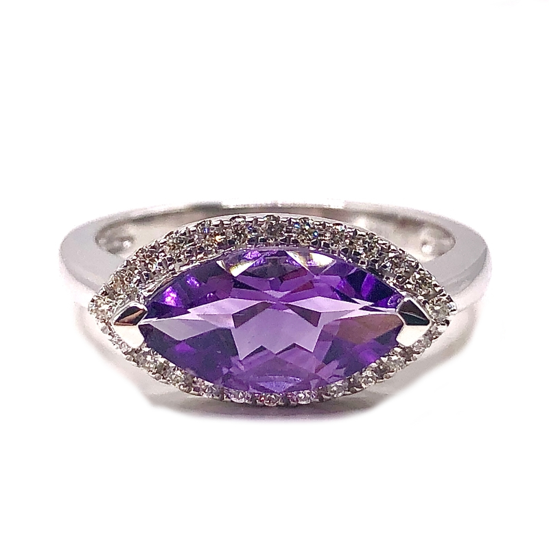 Amethyst & Diamond Ring