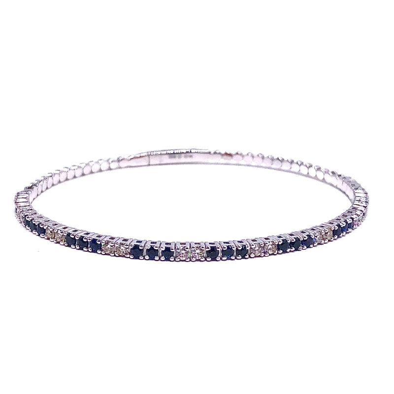 Sapphire and Diamond Flex Bangle Bracelet