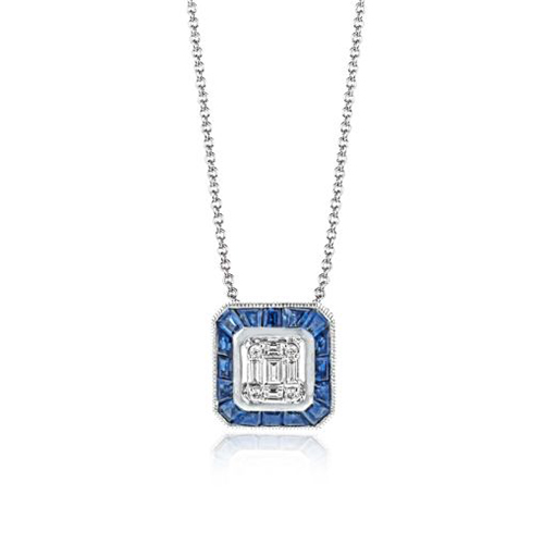 Simon G. Multi Diamond & Sapphire Pendant