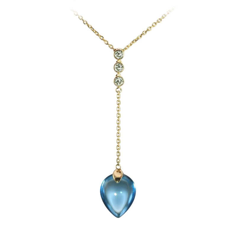 Swiss Topaz & Diamond Pendant by Olivia B