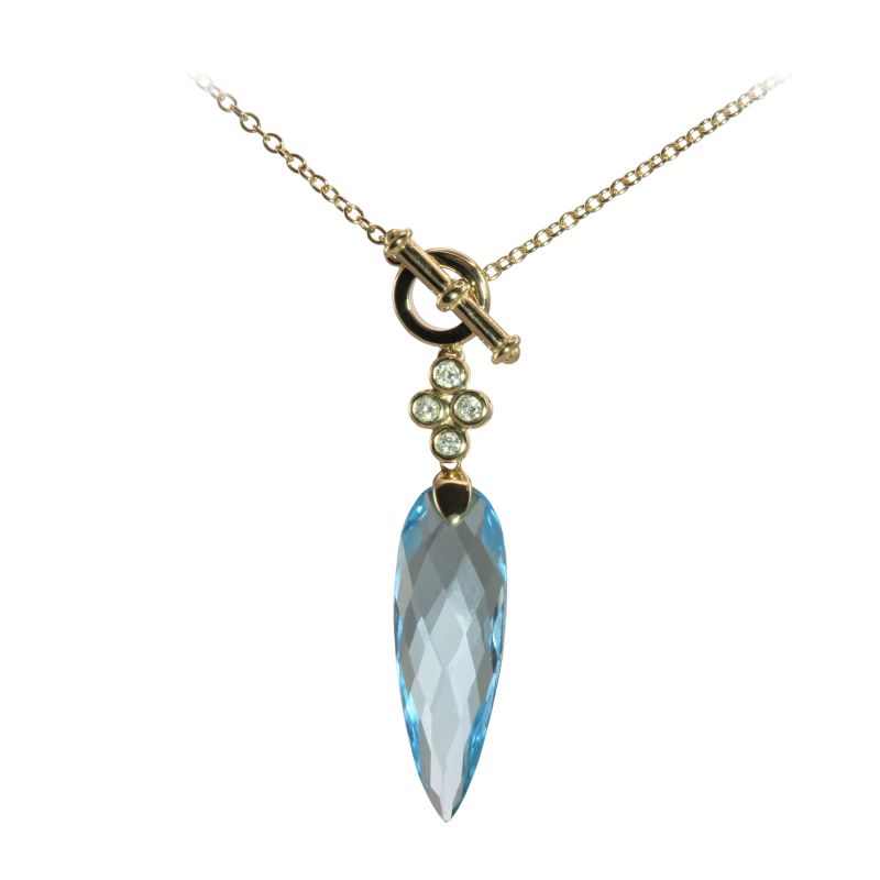Sky Blue Topaz & Diamond Pendant by Olivia B