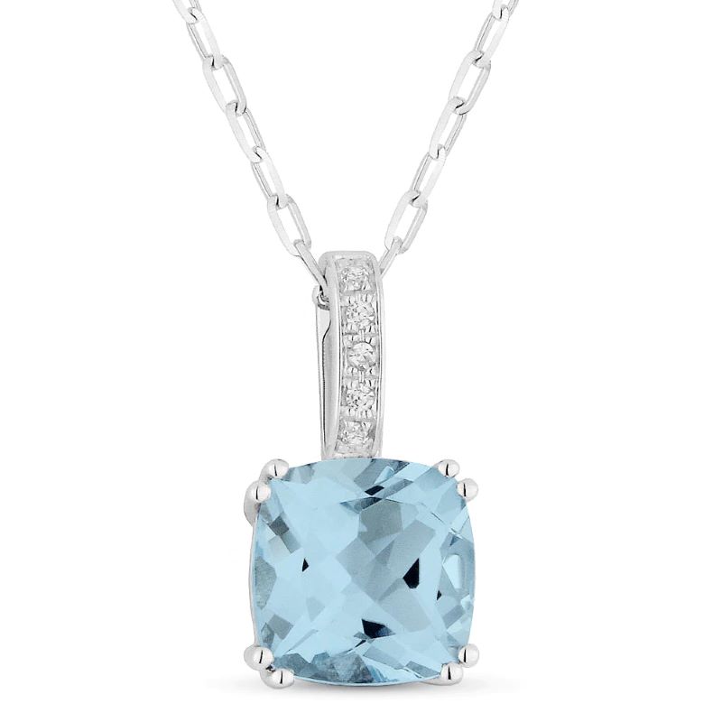 Aquamarine & Diamond Pendant