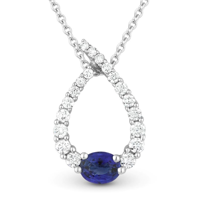 Blue Sapphire & Diamond Necklace