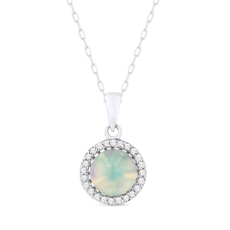 Opal & Diamond Pendant