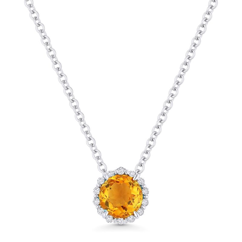 Citrine and Diamond Pendant