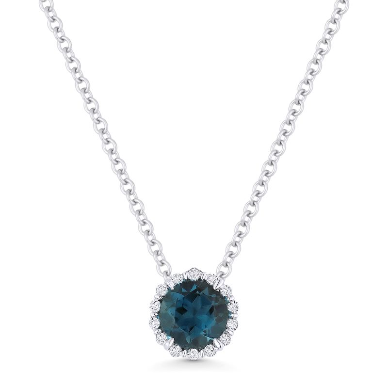 London Blue Topaz and Diamond Pendant