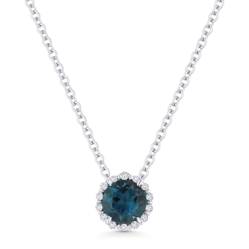 London Blue Topaz and Diamond Pendant