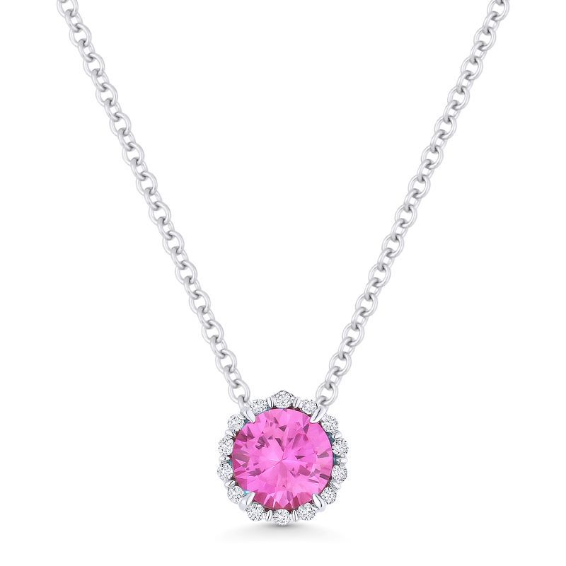 Pink Corundum & Diamond Pendant