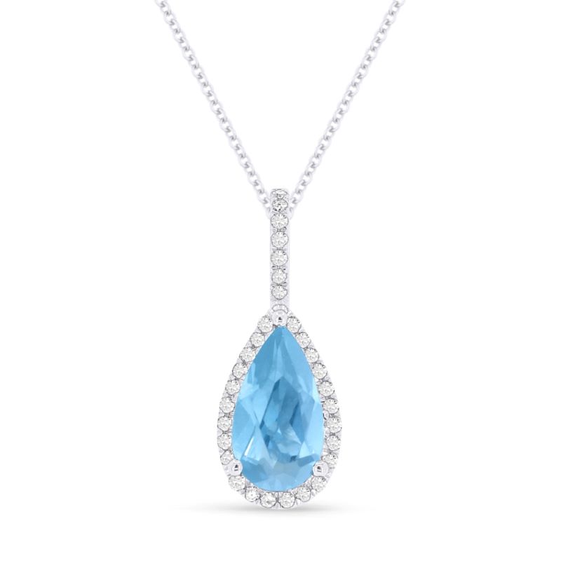 Blue Topaz & Diamond Pendant