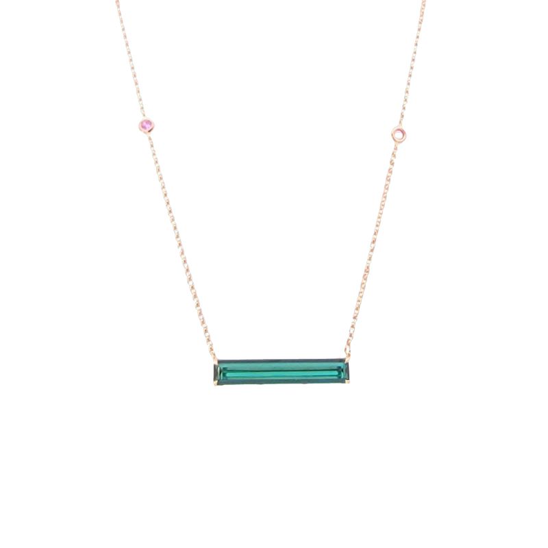 Blue-Green Tourmaline & Pink Sapphire Pendant