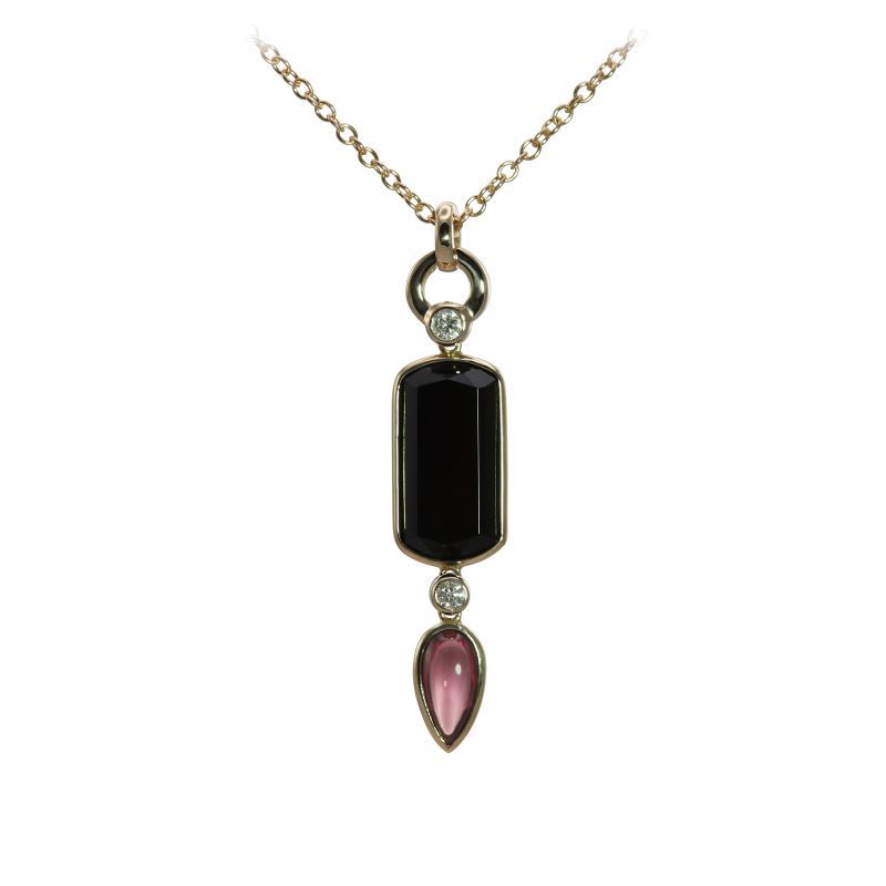 Onyx/Rhodolite Garnet/Diamond