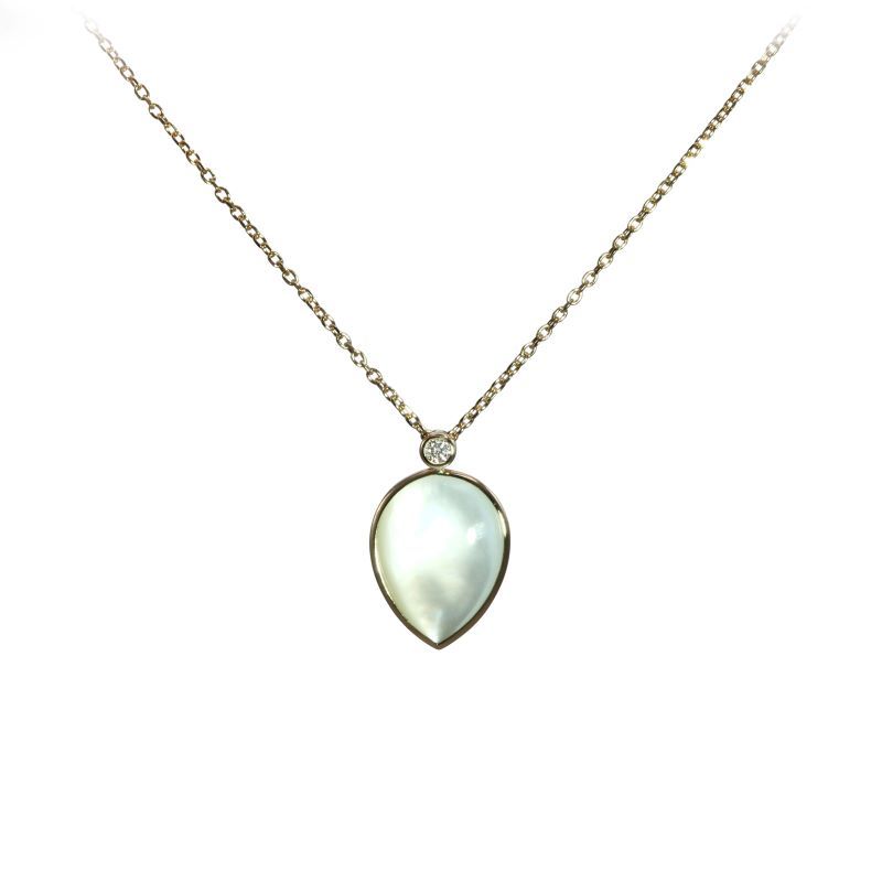 Mother of Pearl Pear Shaped Pendant by Olivia B