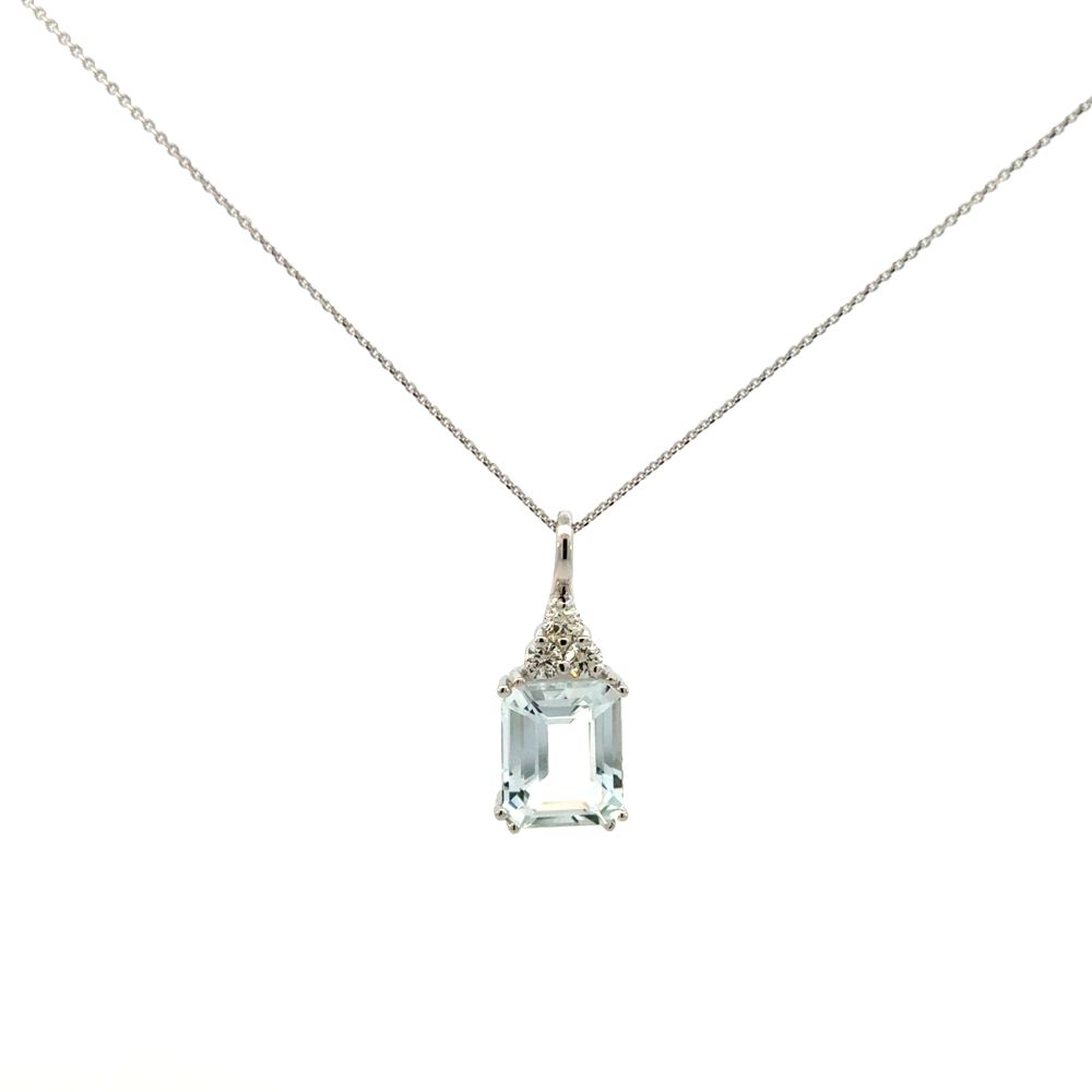 Aquamarine and Diamond Pendant
