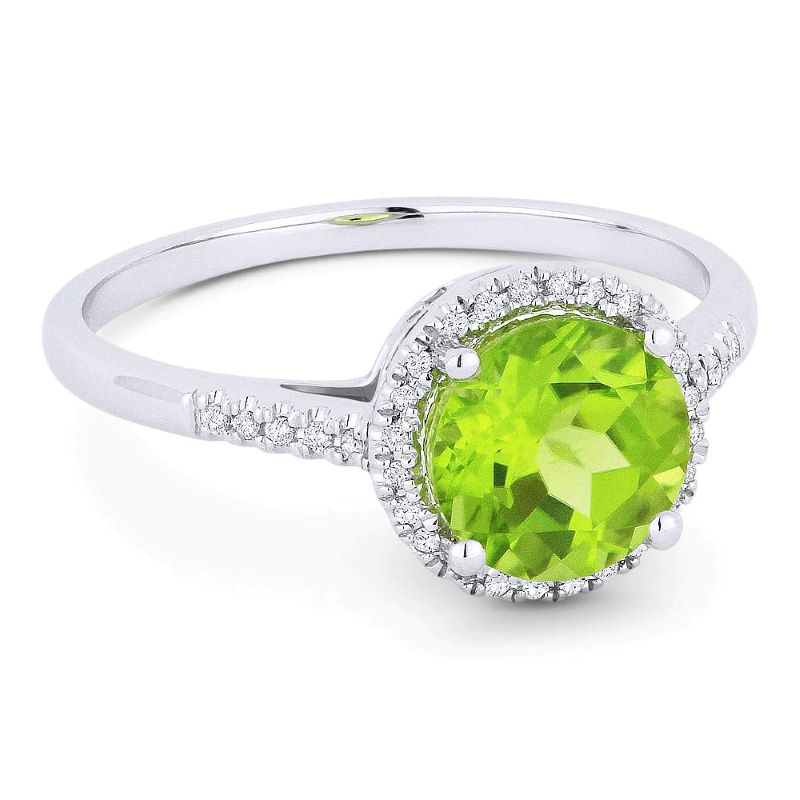 Peridot & Diamond Ring 1.39Ct Peridot