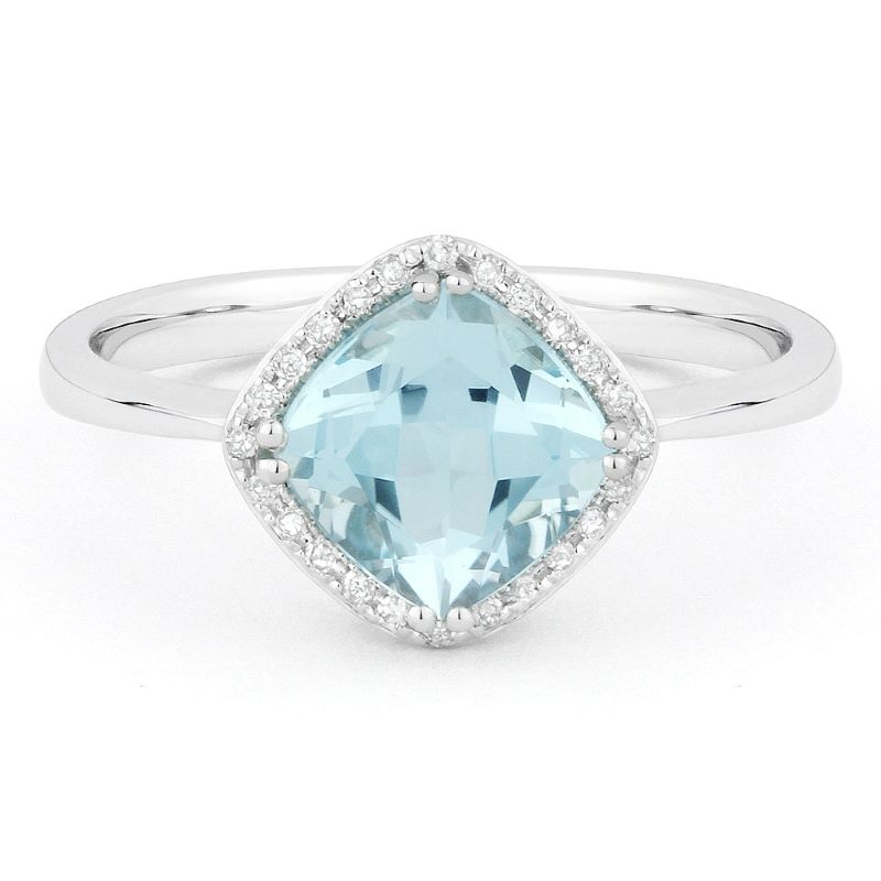 Blue Topaz & Diamond Ring