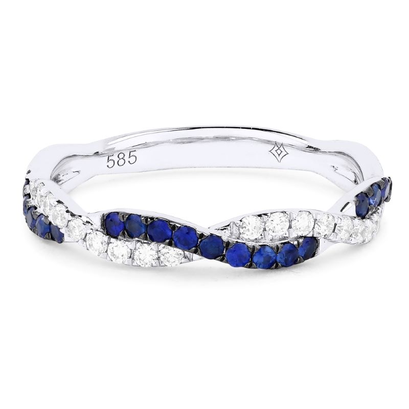 Blue Sapphire & Diamond Ring