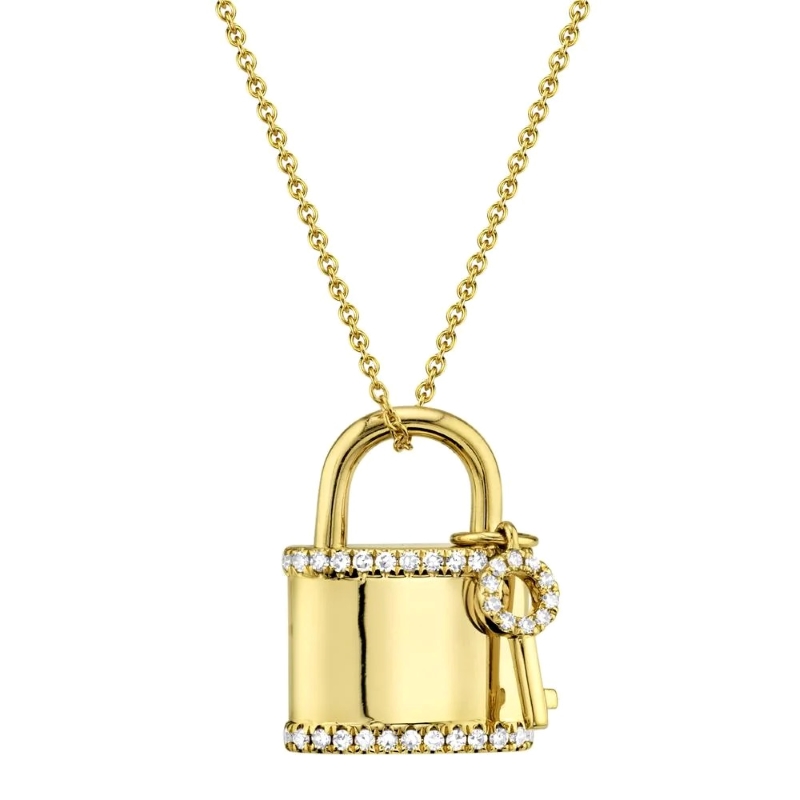 Diamond Lock & Key Pendant