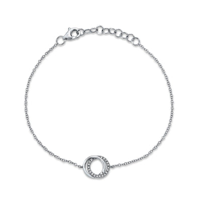 Diamond Love Knot Circle Bracelet