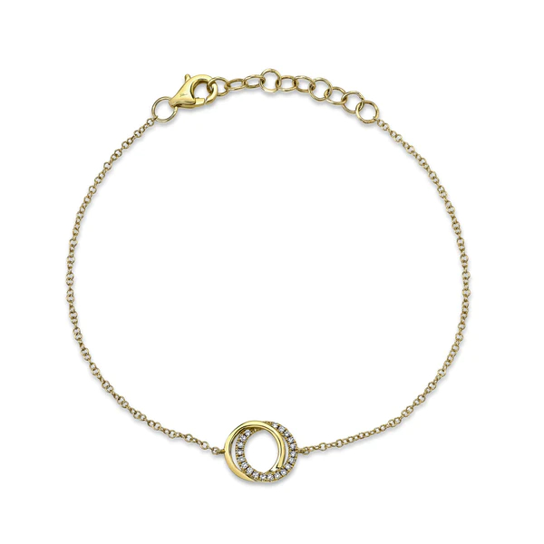 Diamond Love Knot Circle Bracelet