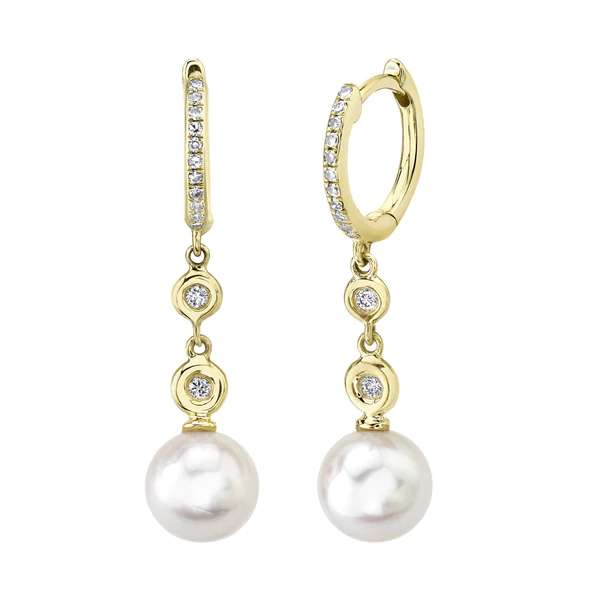 Pearl and Diamond Earrings