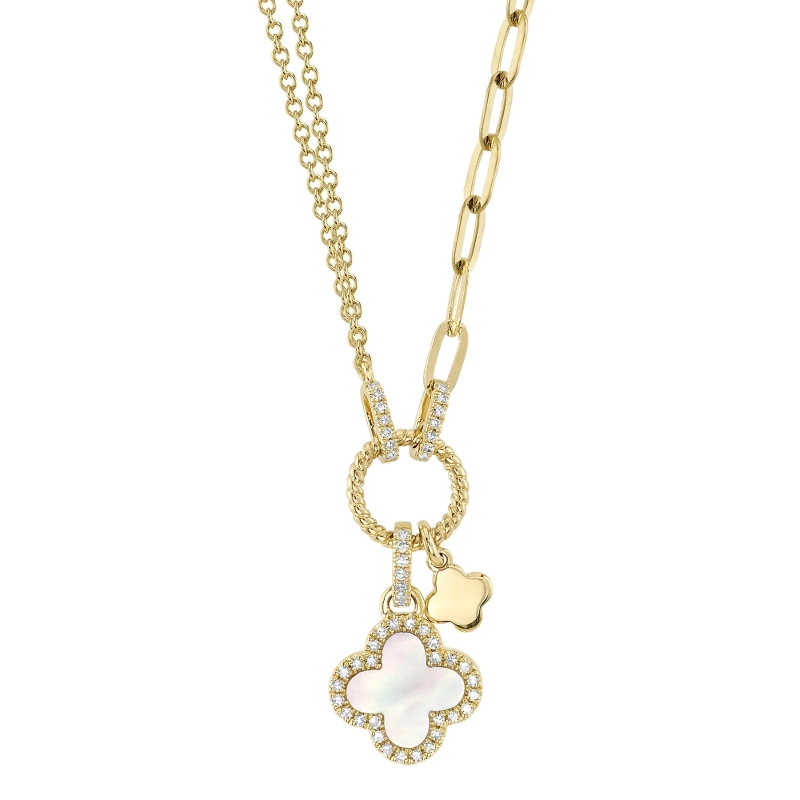 Mother Of Pearl & Diamond Necklace