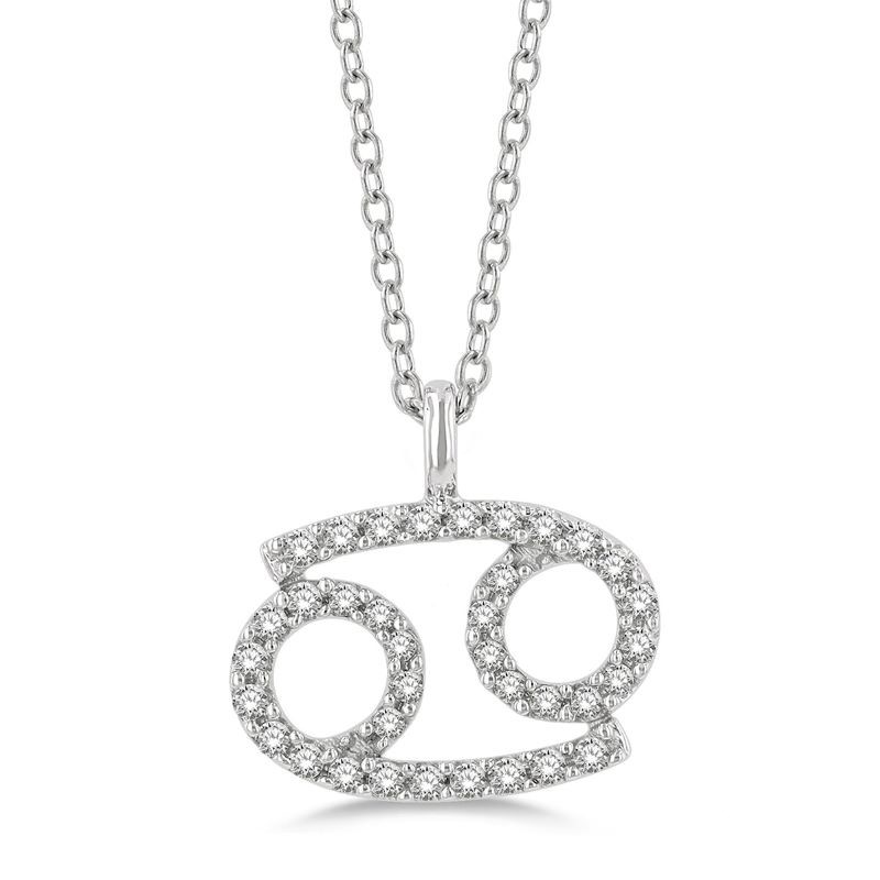 Cancer Zodiac Diamond Necklace