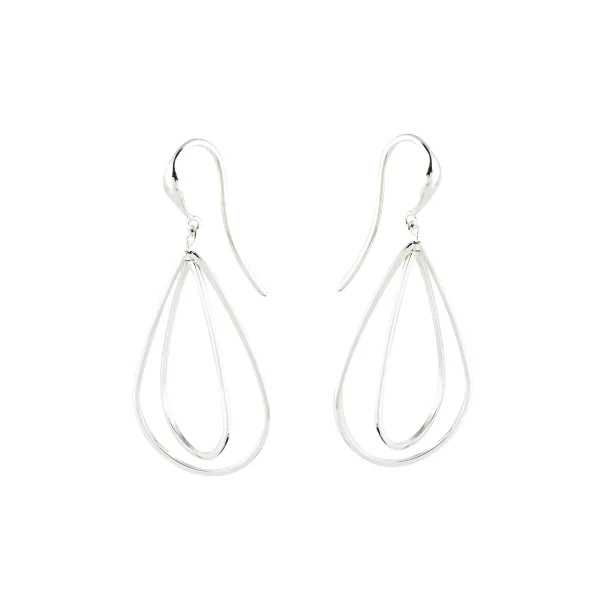 Small Pear Wires Sterling Silver Earrings