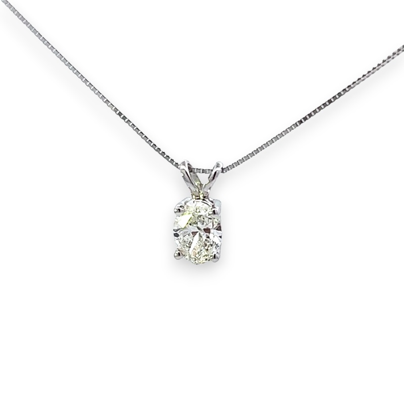 Oval Diamond Solitaire Pendant