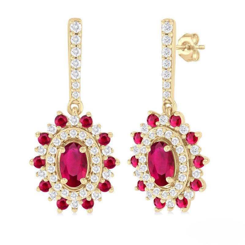 Ruby and Diamond Earrings