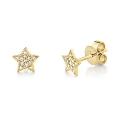 Diamond Star Stud Earrings