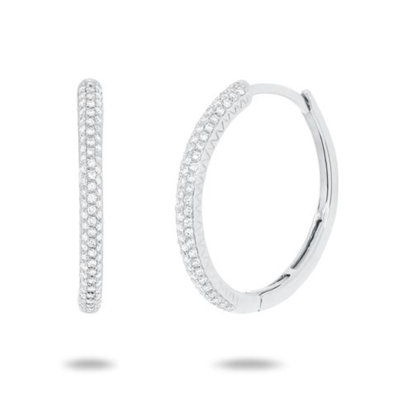 Hoop Diamond Pave Earrings