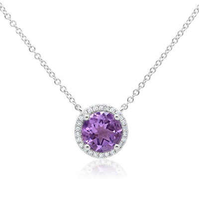 Amethyst and Diamond Necklace