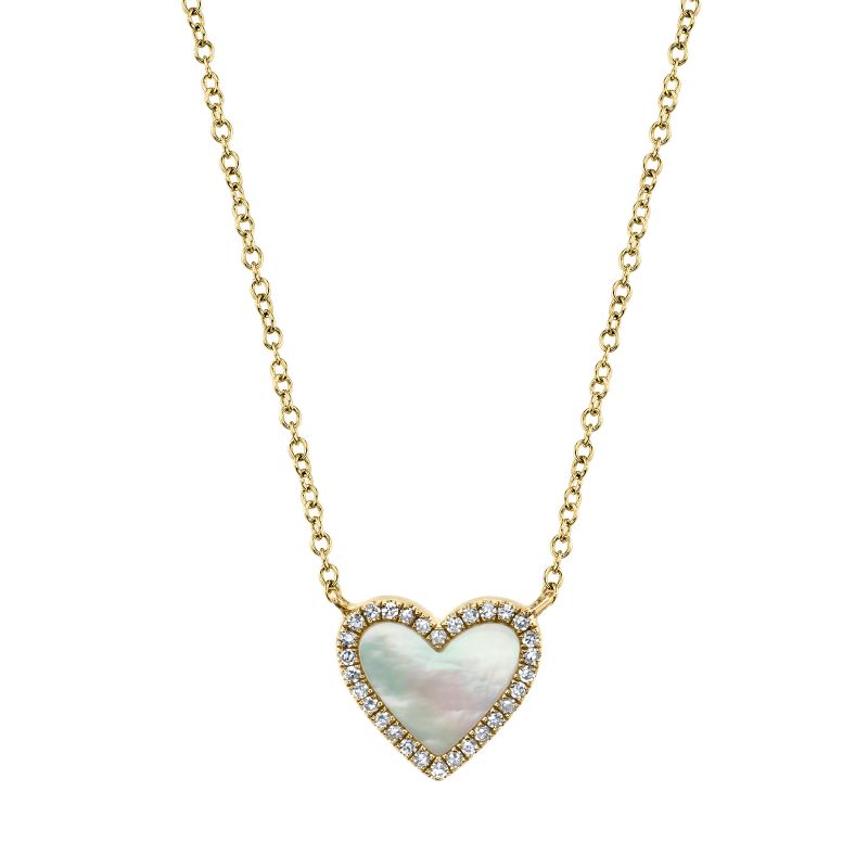 Mother of Pearl  Heart Necklace