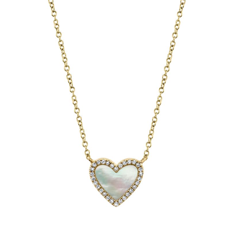 Mother of Pearl  Heart Necklace